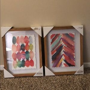 New Set of 2 Threshold Watercolor Wall Art